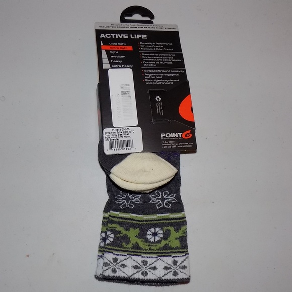New Point6 Ornament 65% wool socks  over calf S - Picture 4 of 4